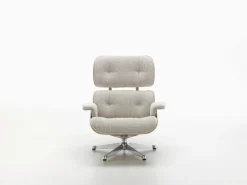Vitra Eames Lounge Chair, ny storlek, Am. cherry - Nubia grädde/sand
