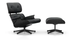 Vitra Eames Lounge Ottoman, svart ask - svart läder