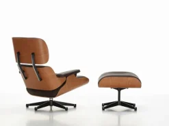 Vitra Eames Lounge Ottoman, American cherry - svart läder