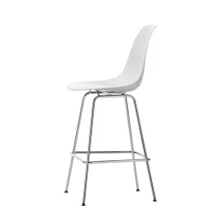 Vitra Eames, Plastic Stool, medium, bomullsvit RE - krom