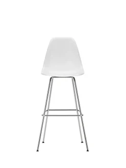 Vitra Eames, Plastic Stool, hög, bomullsvit RE - krom
