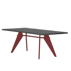 Vitra Em Table 200 x 90 cm, asfalt - Japanese red
