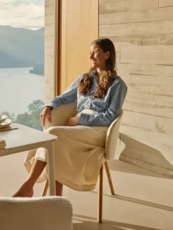 Vitra Mikado stol, natur ek - Nubia 01 elfenben/pärla