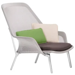 Vitra Slow Chair, brun/grädde - aluminium