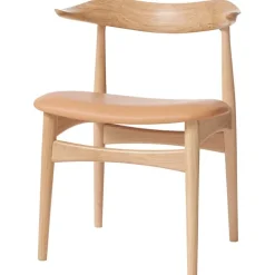 Warm Nordic Cow Horn stol, oljad ek - läder