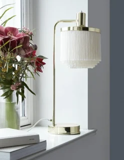 Warm Nordic Fringe bordslampa, cream white