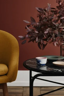 Warm Nordic Secant soffbord, runt, svart och guldfärgad marmor