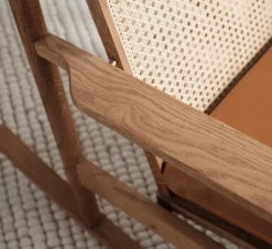 Warm Nordic Swing gungstol, teak - Silk cognac läder