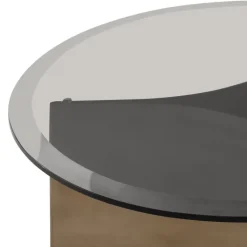 Wendelbo Arc soffbord, medium, brunt glas - bronspatinerat stål