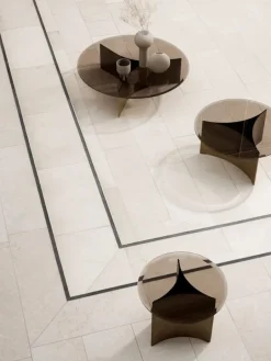 Wendelbo Arc soffbord, medium, brunt glas - bronspatinerat stål