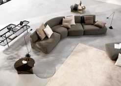 Wendelbo Arc soffbord, medium, brunt glas - bronspatinerat stål