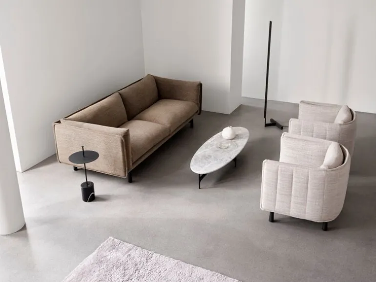 Wendelbo Calibre sidobord med handtag, hög, svart - Nero Marquina-marmor