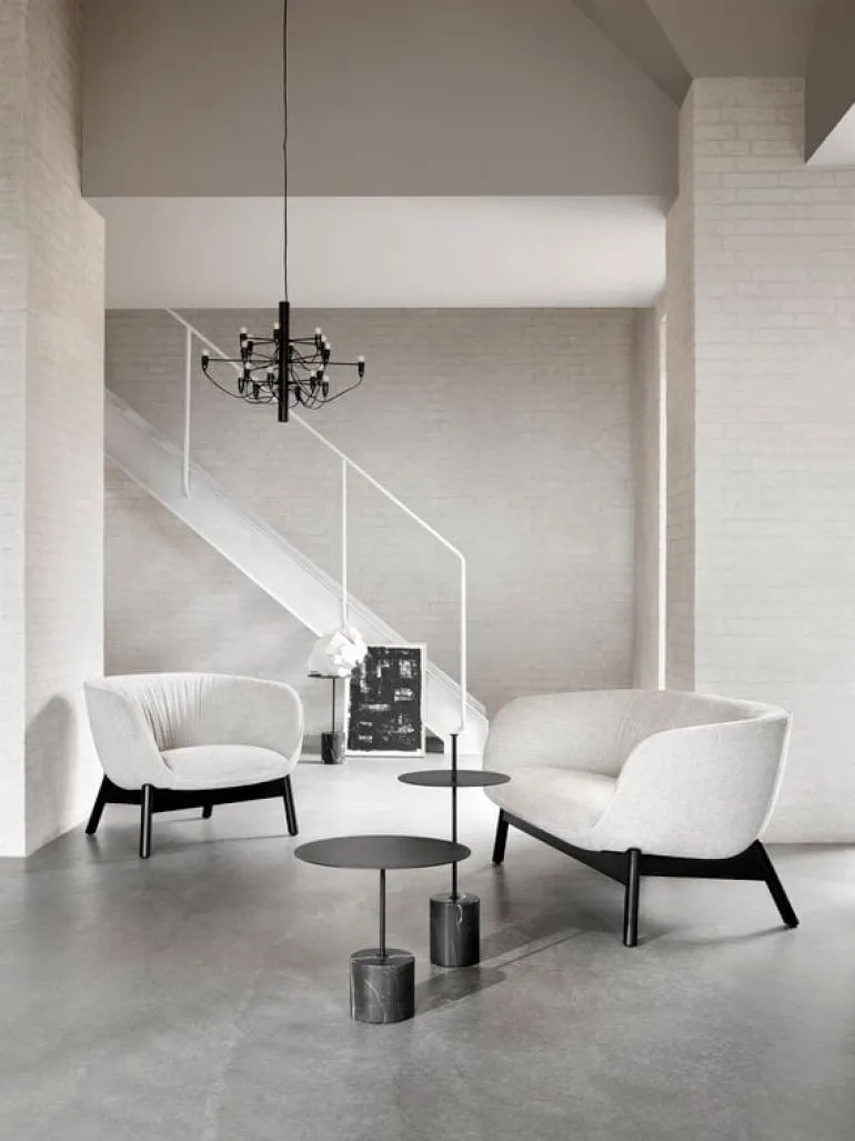 Wendelbo Calibre sidobord med handtag, hög, svart - Nero Marquina-marmor