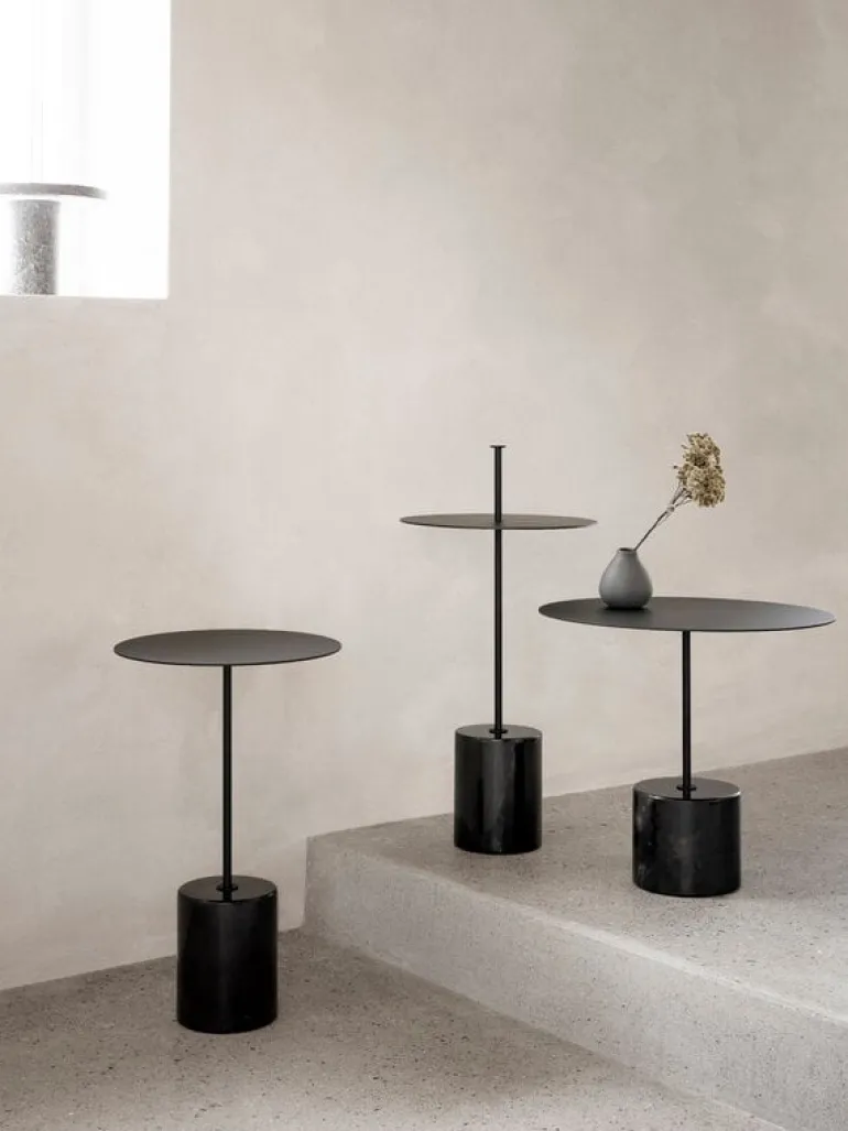 Wendelbo Calibre sidobord med handtag, hög, svart - Nero Marquina-marmor