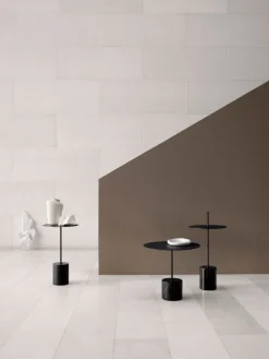 Wendelbo Calibre sidobord med handtag, hög, svart - Nero Marquina-marmor