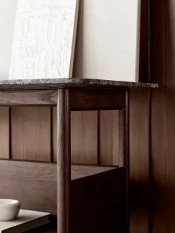 Wendelbo Collect konsolsidobord, låg, mörkbrun - Emperador-marmor