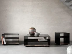 Wendelbo Expose sidobord, litet, brunt glas - Emperador-marmor