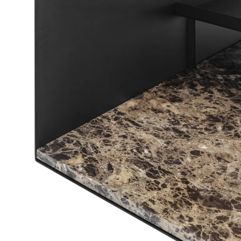 Wendelbo Expose soffbord, medium, brunt glas - Emperador-marmor