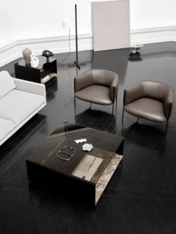 Wendelbo Expose soffbord, medium, brunt glas - Emperador-marmor