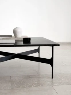 Wendelbo Floema fyrkantigt soffbord, svart - svart marmor