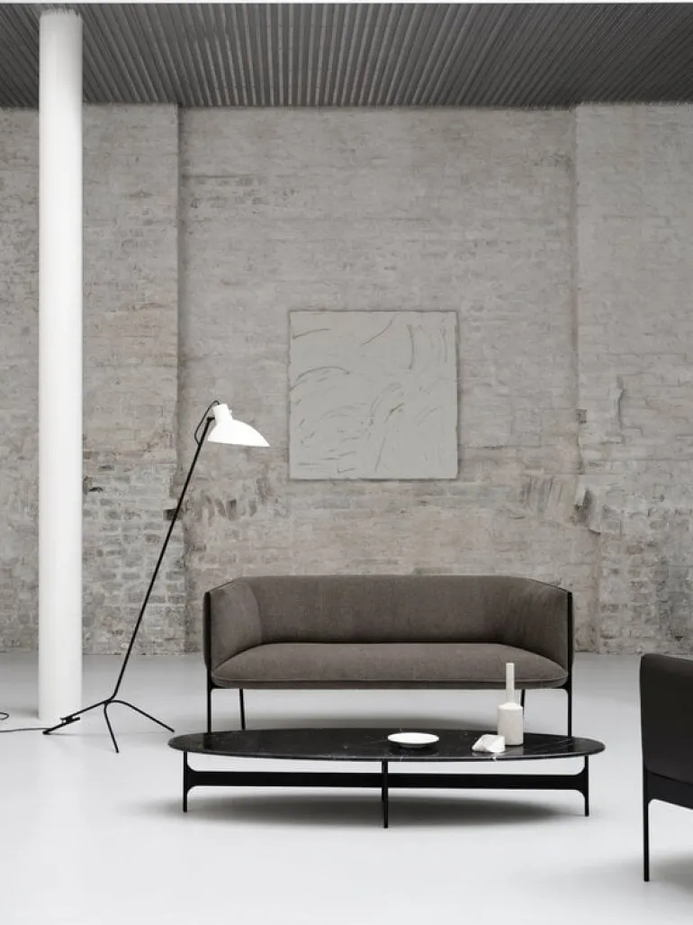 Wendelbo Floema ovalt soffbord, svart - svart marmor