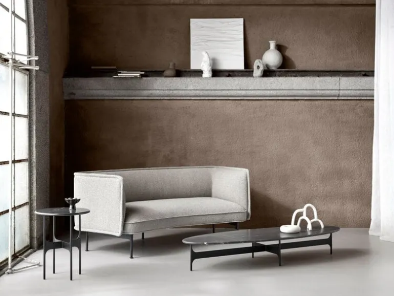 Wendelbo Floema ovalt soffbord, svart - svart marmor