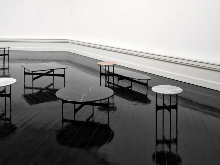 Wendelbo Floema ovalt soffbord, svart - svart marmor