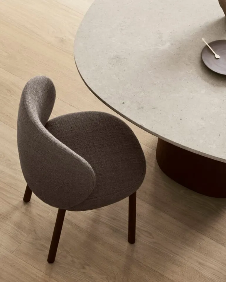 Wendelbo Ovata matbord, brun ek - Jura Grey kalksten