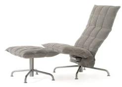 Woodnotes K fotpall, smal, stjärnbotten, sten/svart