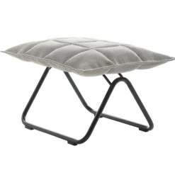 Woodnotes K ottoman, smal, matt svart tubulär, sten/svart