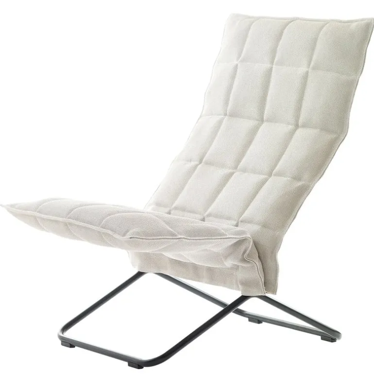 Woodnotes K stol, smal, matt svart tubulär, sten/vit