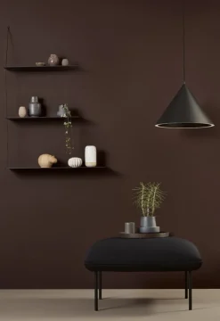 Woud Annular pendellampa, stor, svart