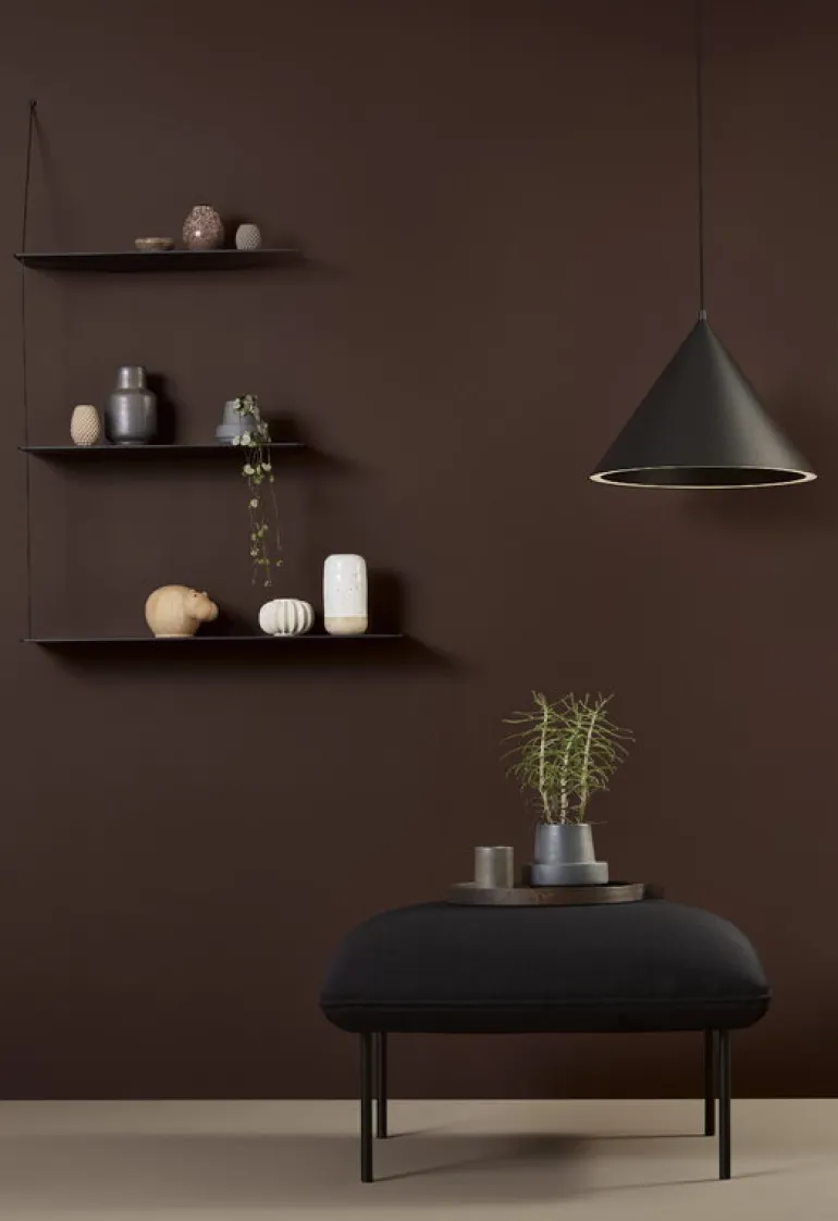 Woud Annular pendellampa, stor, svart