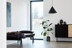 Woud Annular pendellampa, stor, svart