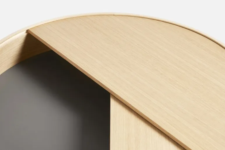 Woud Arc soffbord 89 cm, vitpigmenterad ek