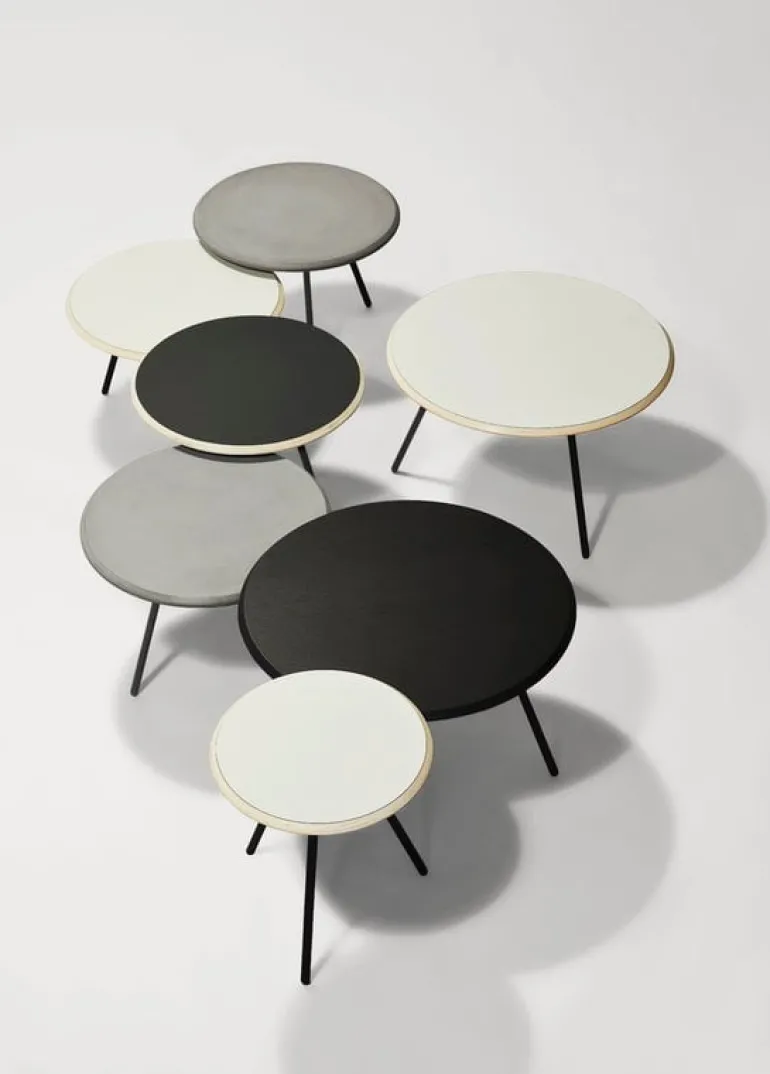 Woud Kaffebord Soround, 75 cm H: 44 cm, svartmålad ask