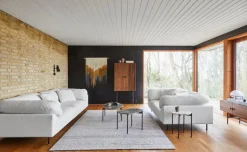 Woud La Terra sidobord, L, grå melange travertin - svart