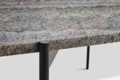 Woud La Terra sidobord, L, grå melange travertin - svart