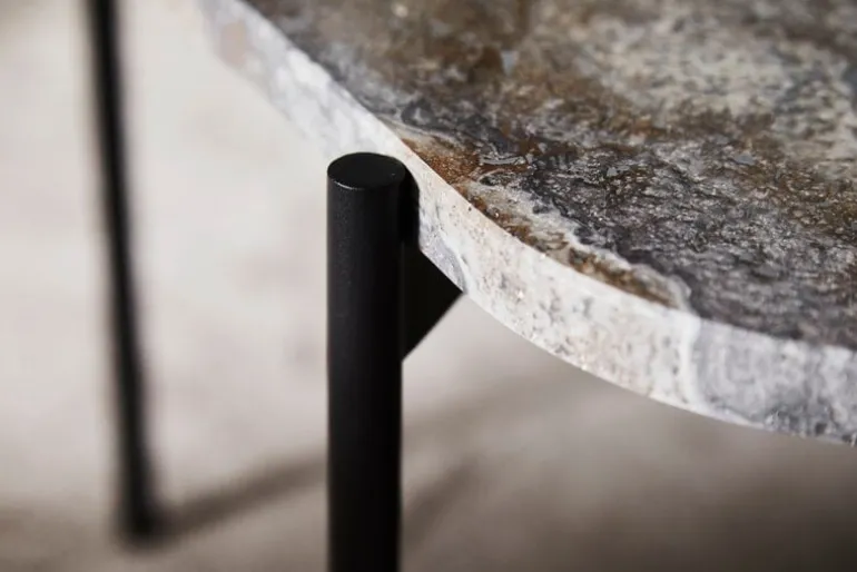 Woud La Terra sidobord, M, grå melange travertin - svart