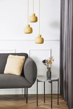 Woud La Terra sidobord, S, grå melange travertin - svart