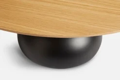 Woud Ludo matbord, 130 cm, svart - vitpigmenterad lackad ek