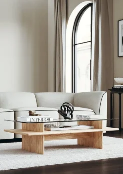 Woud Parallel soffbord, 60 x 120 cm, vitlackad ek