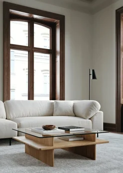 Woud Parallel soffbord, 90 x 90 cm, vitlackad ek