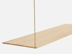 Woud Stedge hylla, 80 cm, vitlackerad ek – mässing