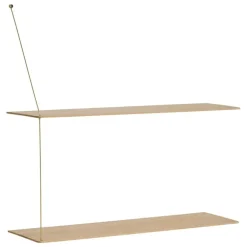 Woud Stedge hylla, 80 cm, vitlackerad ek – mässing