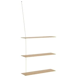 Woud Stedge tilläggshylla, 80 cm, vitlackerad ek – mässing
