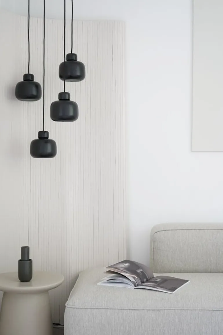 Woud Stone pendellampa, liten, satin