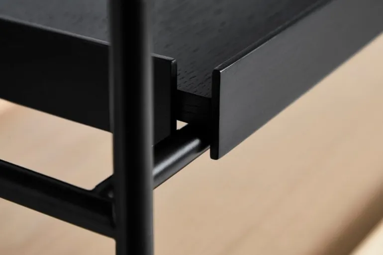 Woud Tray låg hylla, 1 svart - 2 ek