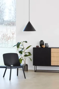 Woud Virka högt sideboard, svart - ek