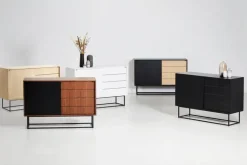Woud Virka högt sideboard, svart - ek